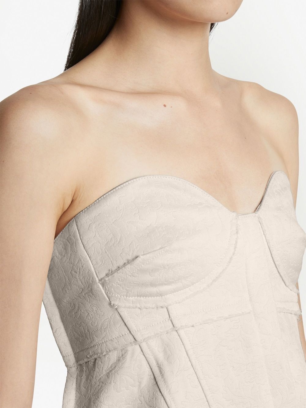patterned-jacquard bustier top - 5