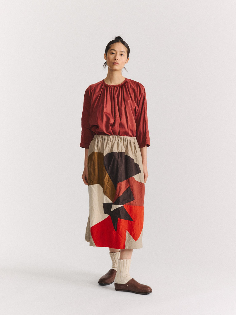 FLORAL PATCHWORK SKIRT - L WAX - MIXED COLORS 1