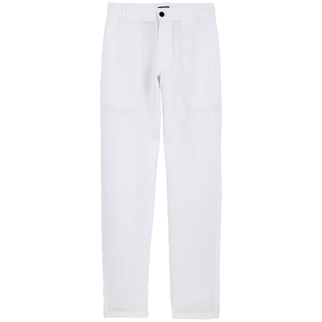 Men Linen Pants Straight Solid - 1