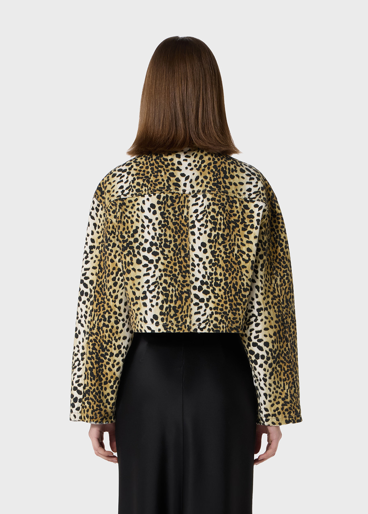 COTTON JACKET WITH ANIMAL PRINT AND RHINESTONE PIN - 4