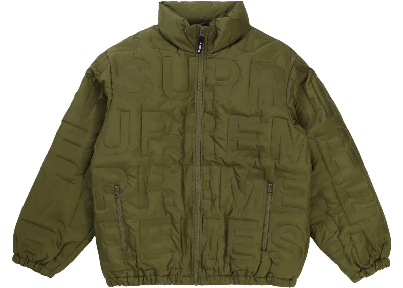 Supreme Bonded Logo Down Jacket Olive - 1