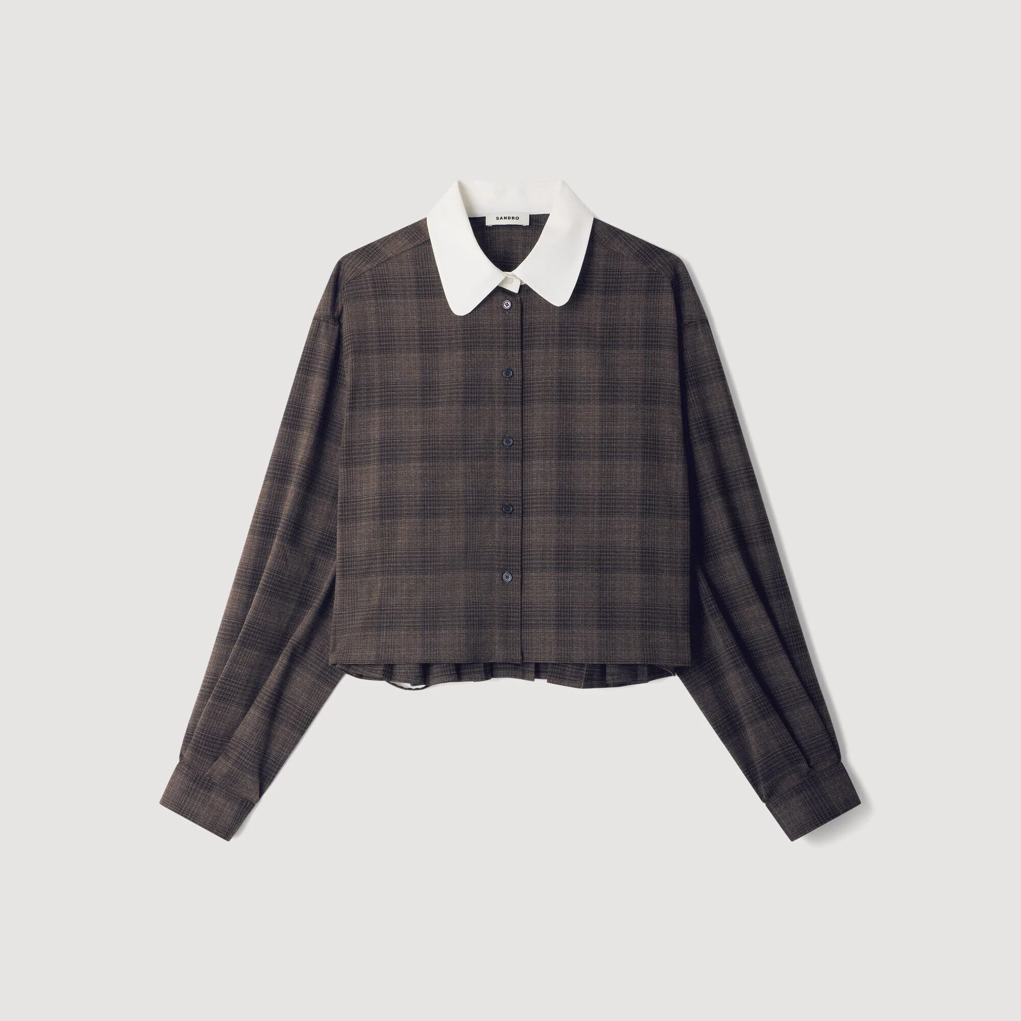 CHECK SHIRT WITH CONTRAST COLLAR - 1
