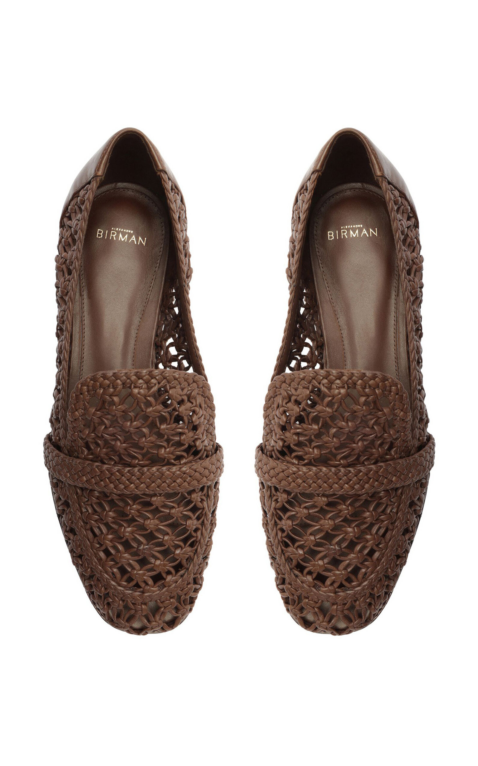 Jane Woven Leather Loafers brown - 7