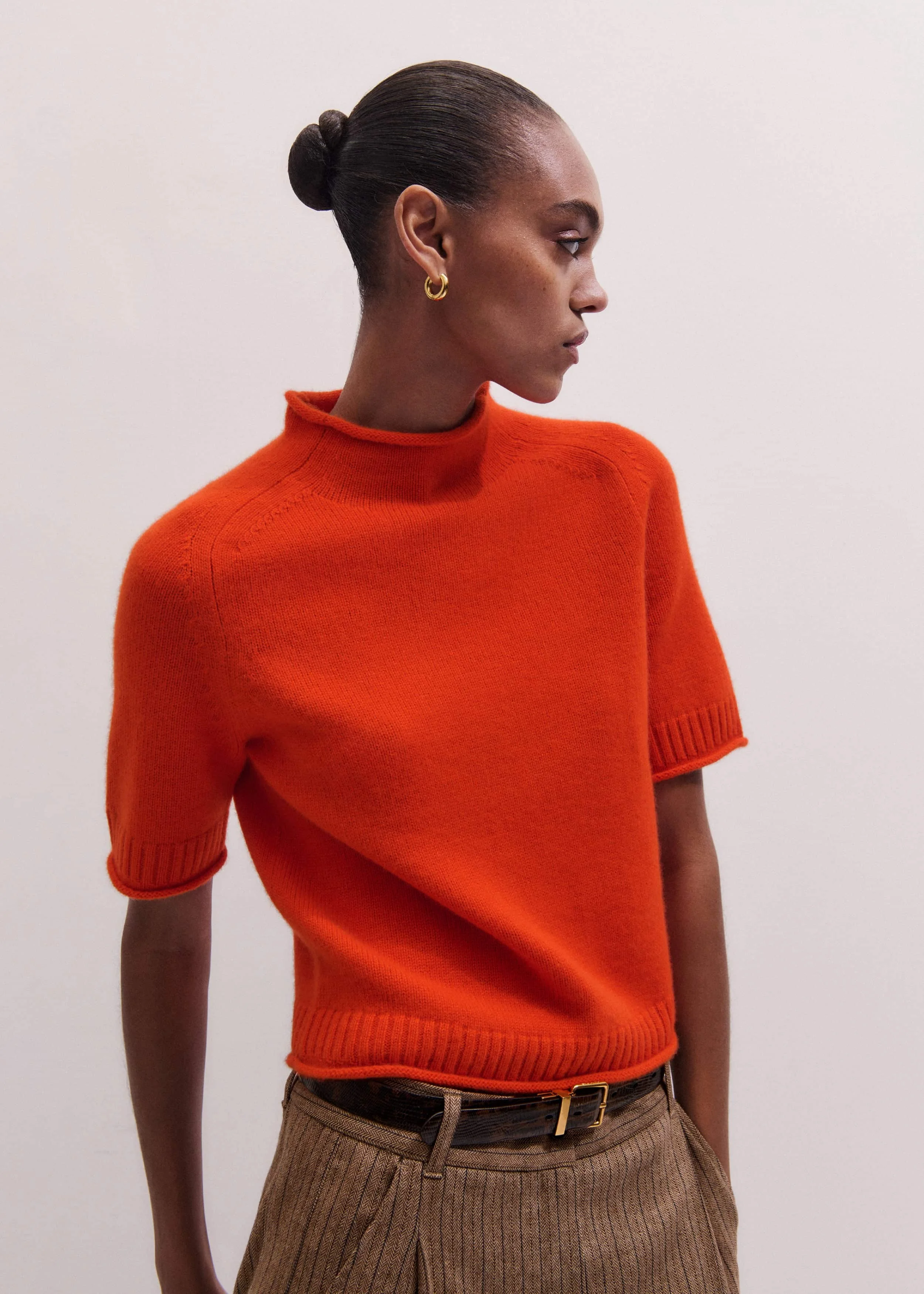 Roll Trim Knit Tee - 1