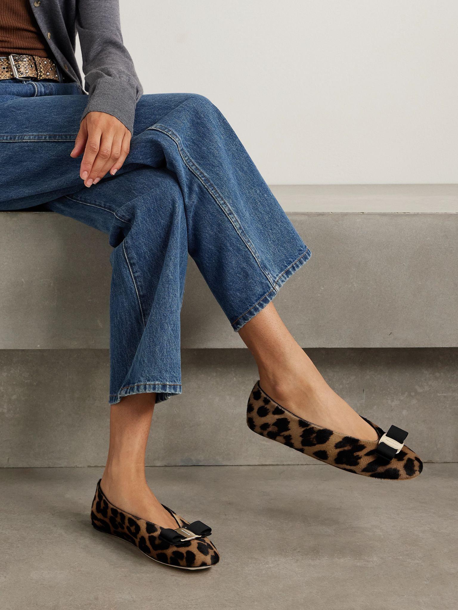 Vanna leopard-print calf hair ballet flats Leopard print - 2