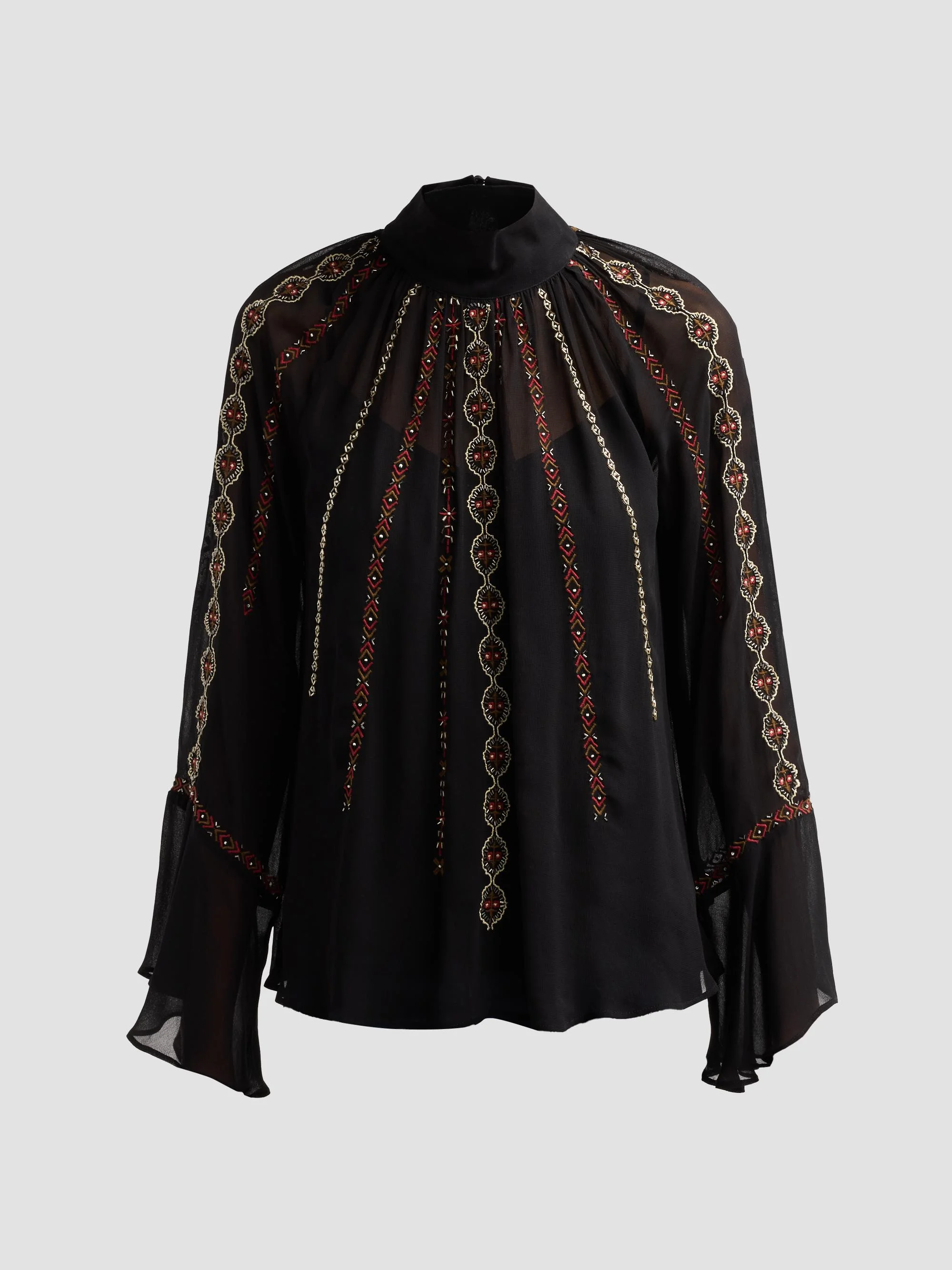 Women's Tairis Embroidered Blouse - Black - 1