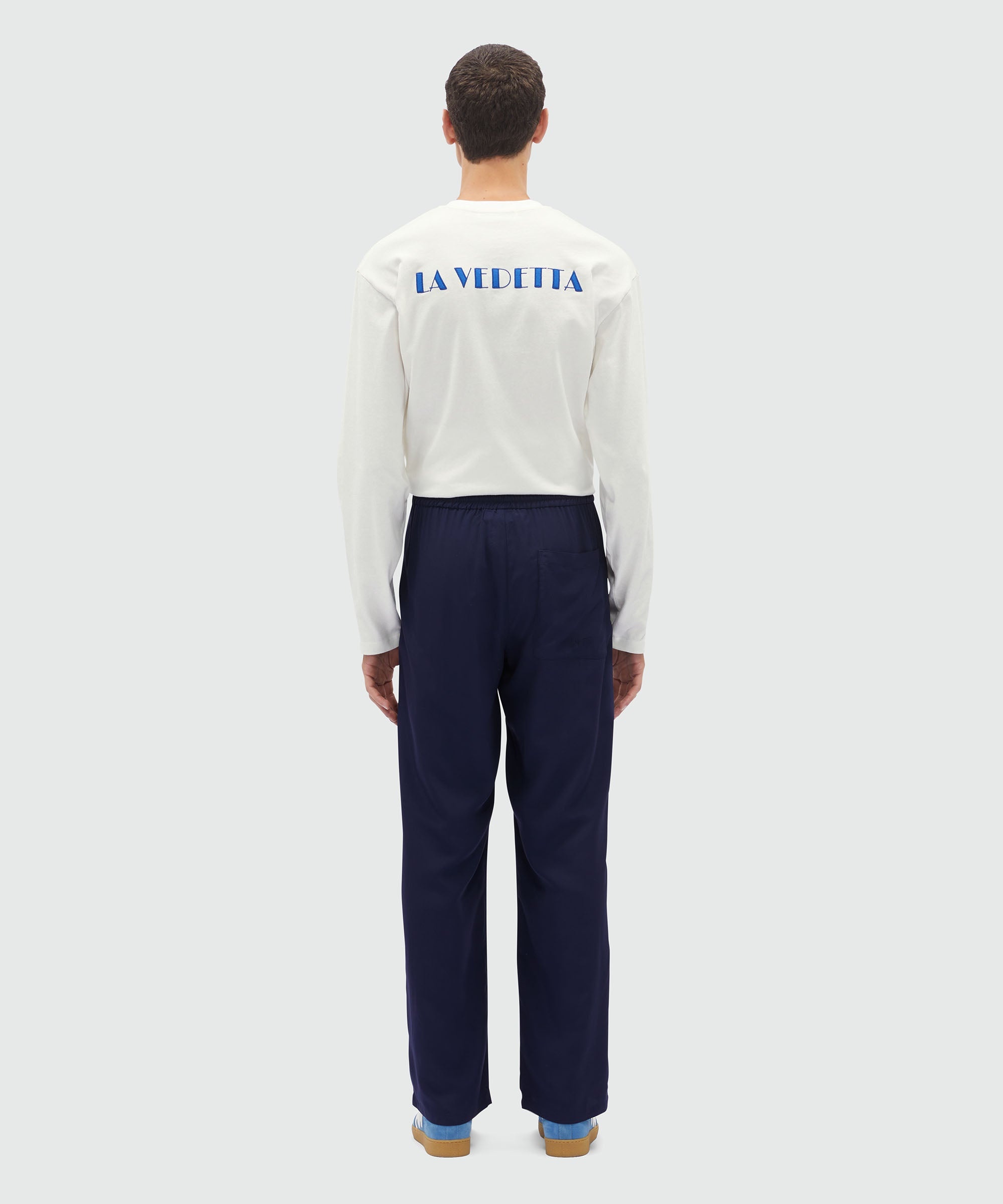 Blue fluid viscose trousers - 3