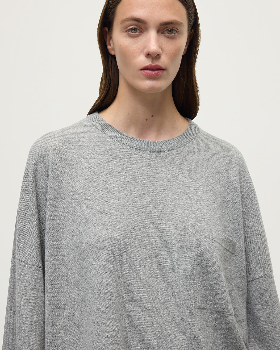 Gauzy Pocket Grey Cashmere Jumper - 5