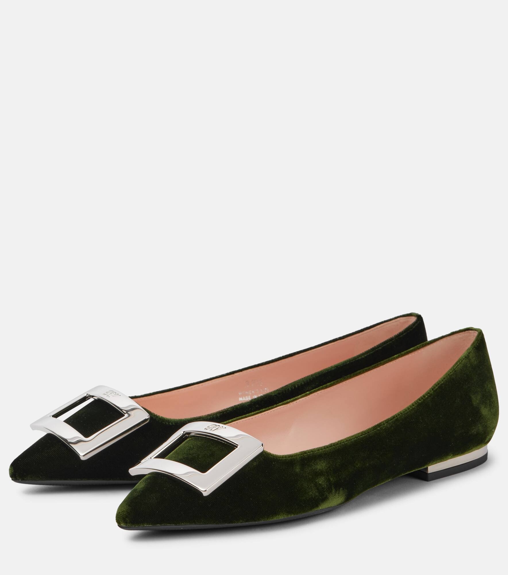 Faux fur-trimmed ballet flats - 4