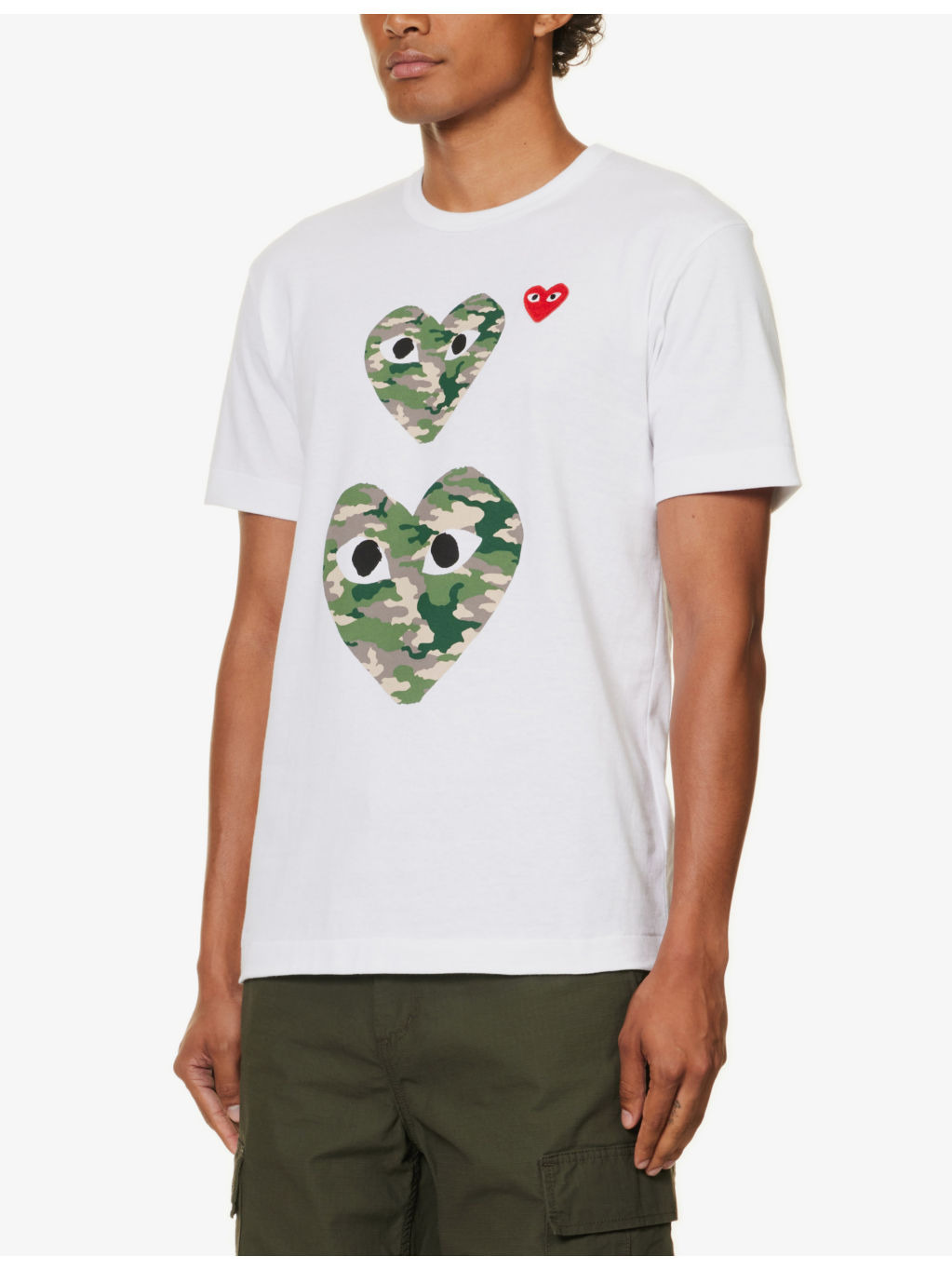Double Camo Heart brand-print regular-fit cotton-jersey T-shirt - 3
