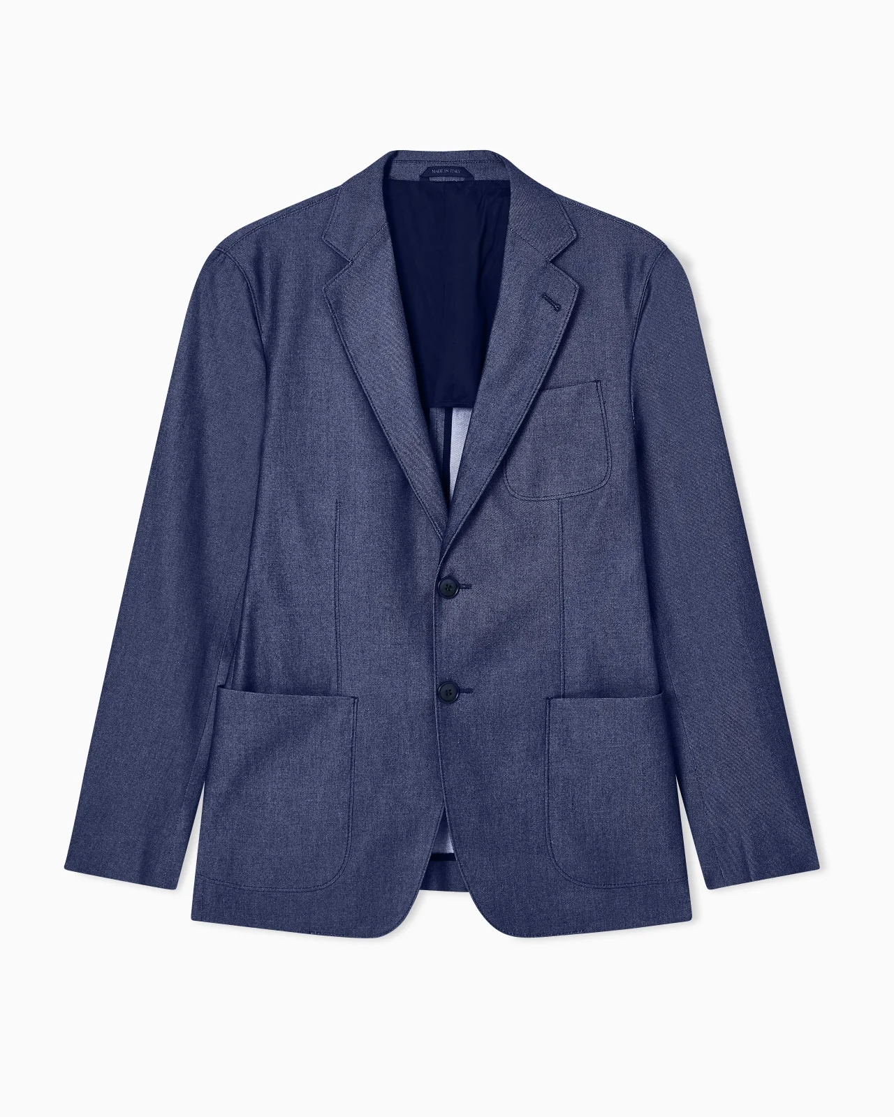 UPTON LINE SINGLE-BREASTED JACKET IN DENIM-EFFECT SERGE - 1