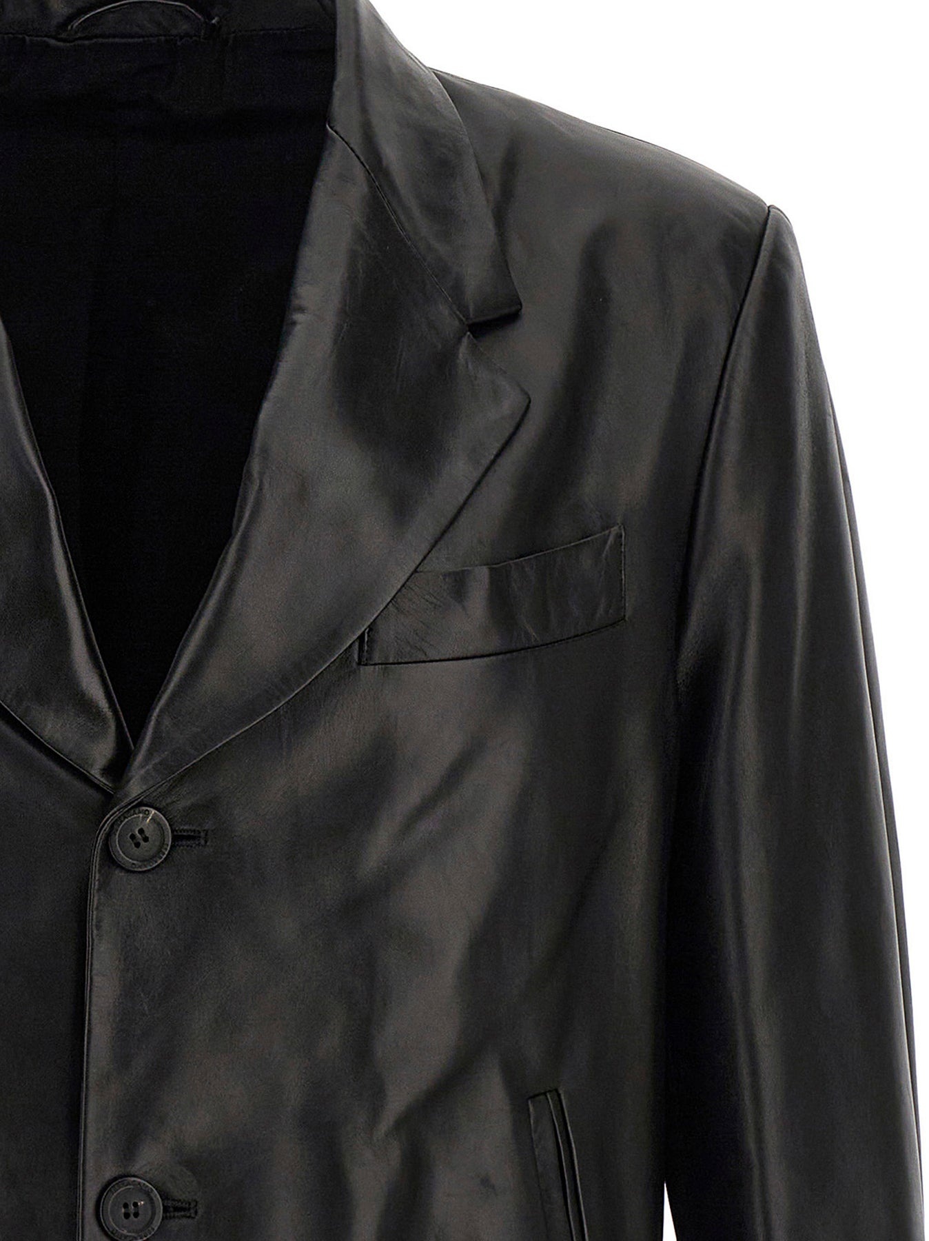 Leather Blazer Jacket Jackets Black - 3