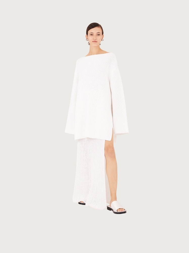 RELAXED FIT BOAT NECK SWEATER - 5