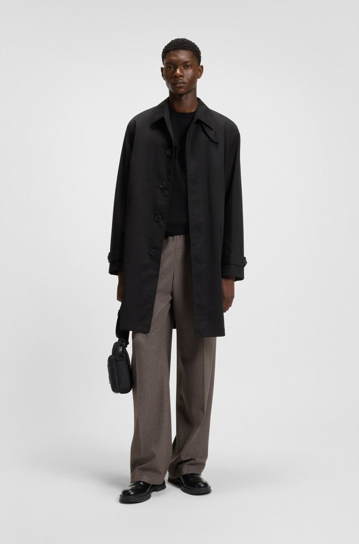 MODERN-FIT TROUSERS IN MOULINÉ STRETCH TWILL - 3