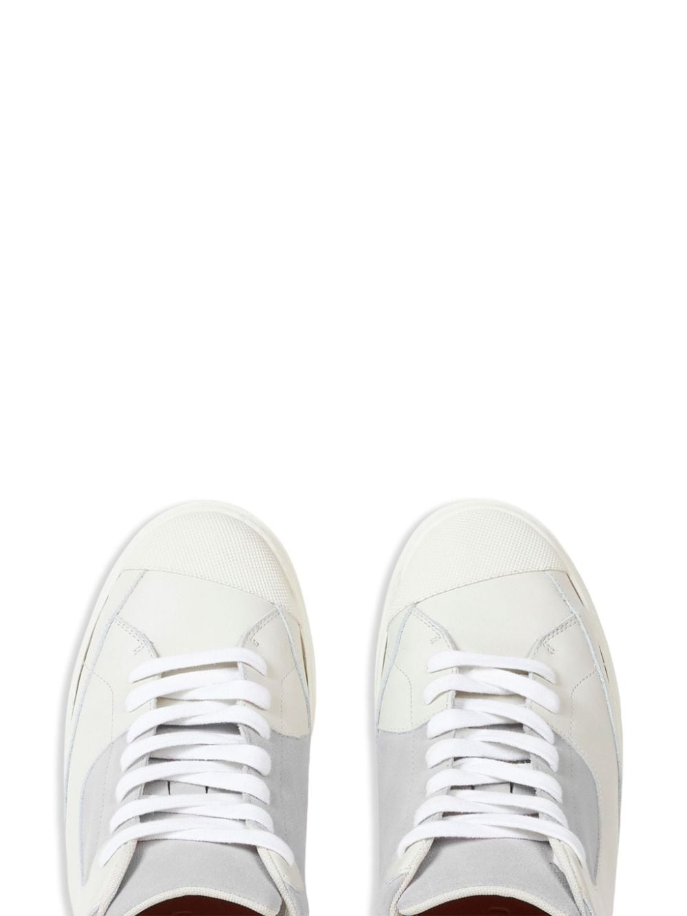 panelled leather sneakers - 3