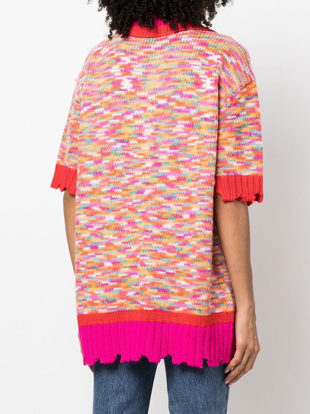 knitted short-sleeved polo shirt - 4