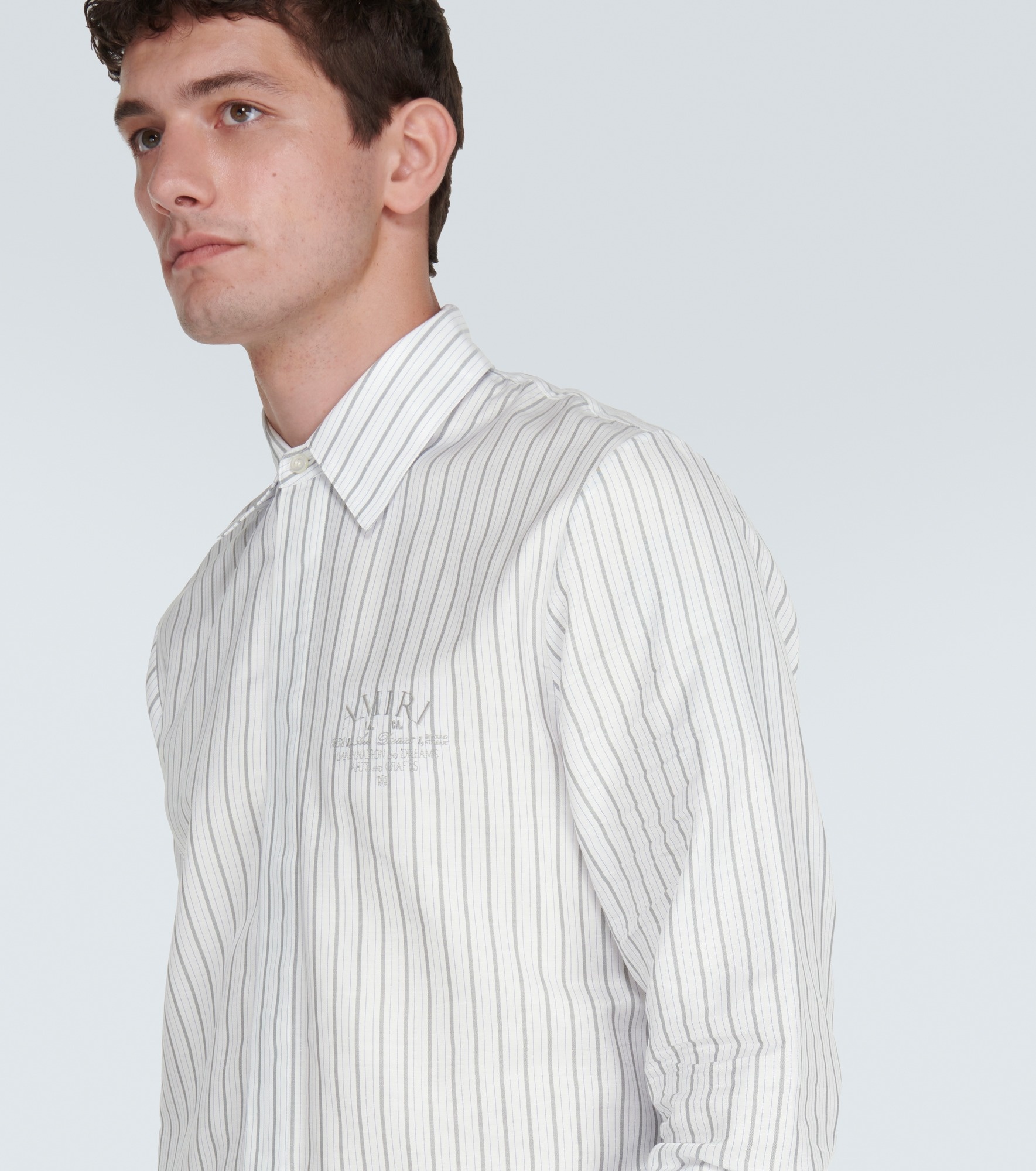 Cotton pinstripe poplin shirt - 5
