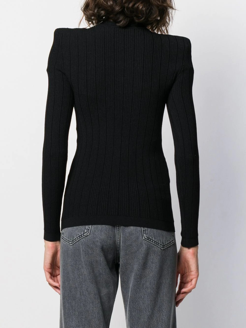 structured cut out knitted top - 4