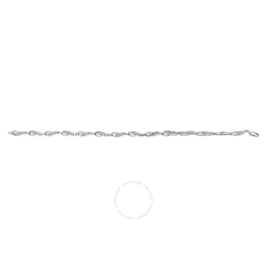 Haus Of Brilliance - Haus of Brilliance 10k White Gold Diamond Accent Spiral Link Bracelet (H-I Color, I3 Clarity) - 7.5" - 3