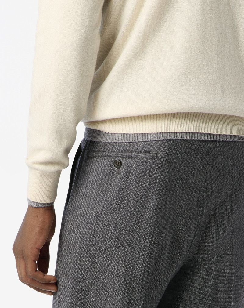 Grey micropatterned stretch wool flannel joggers 5