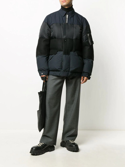 sacai colour-block puffer coat outlook