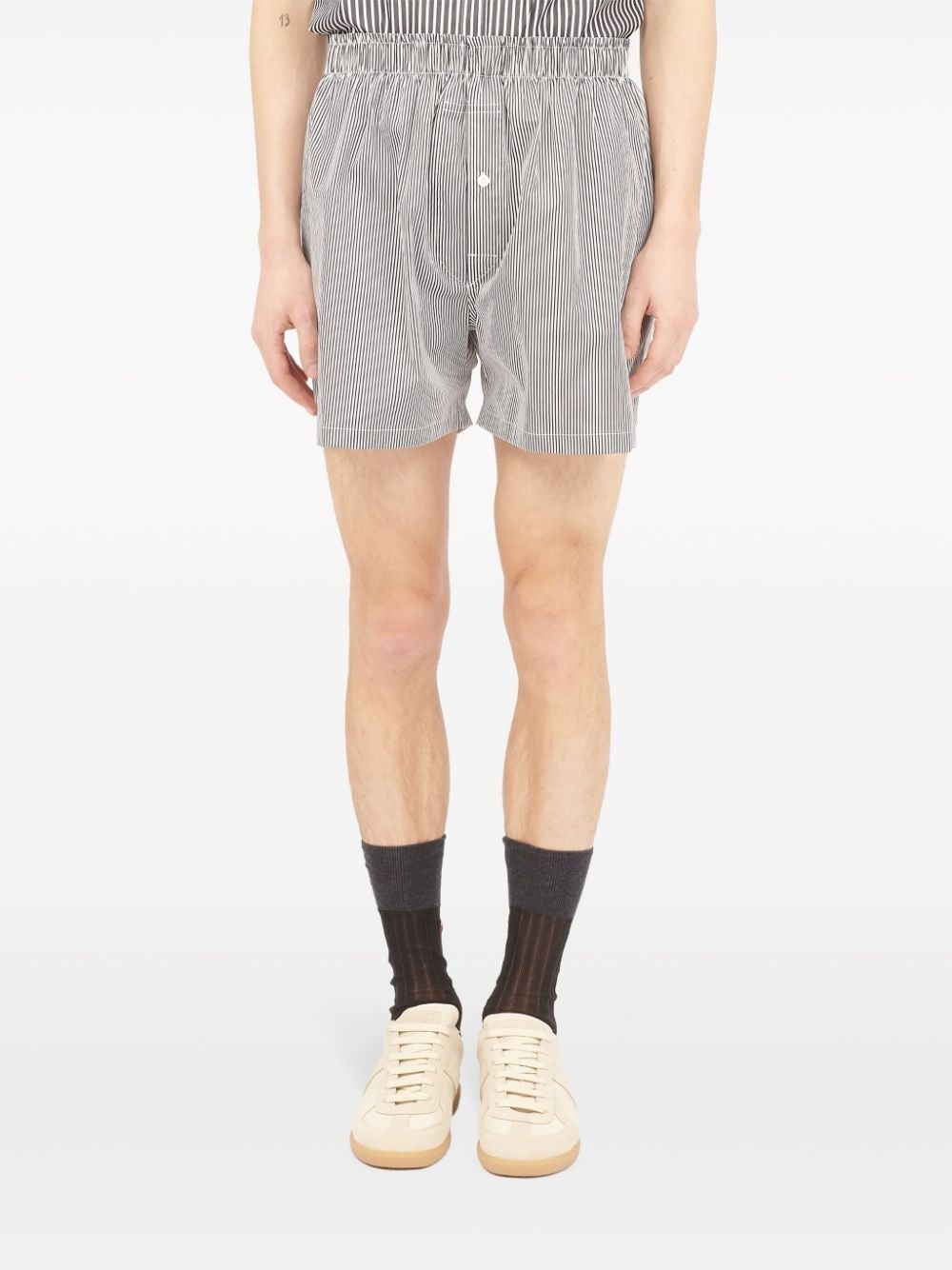 stripe-print elastic-waist shorts - 2