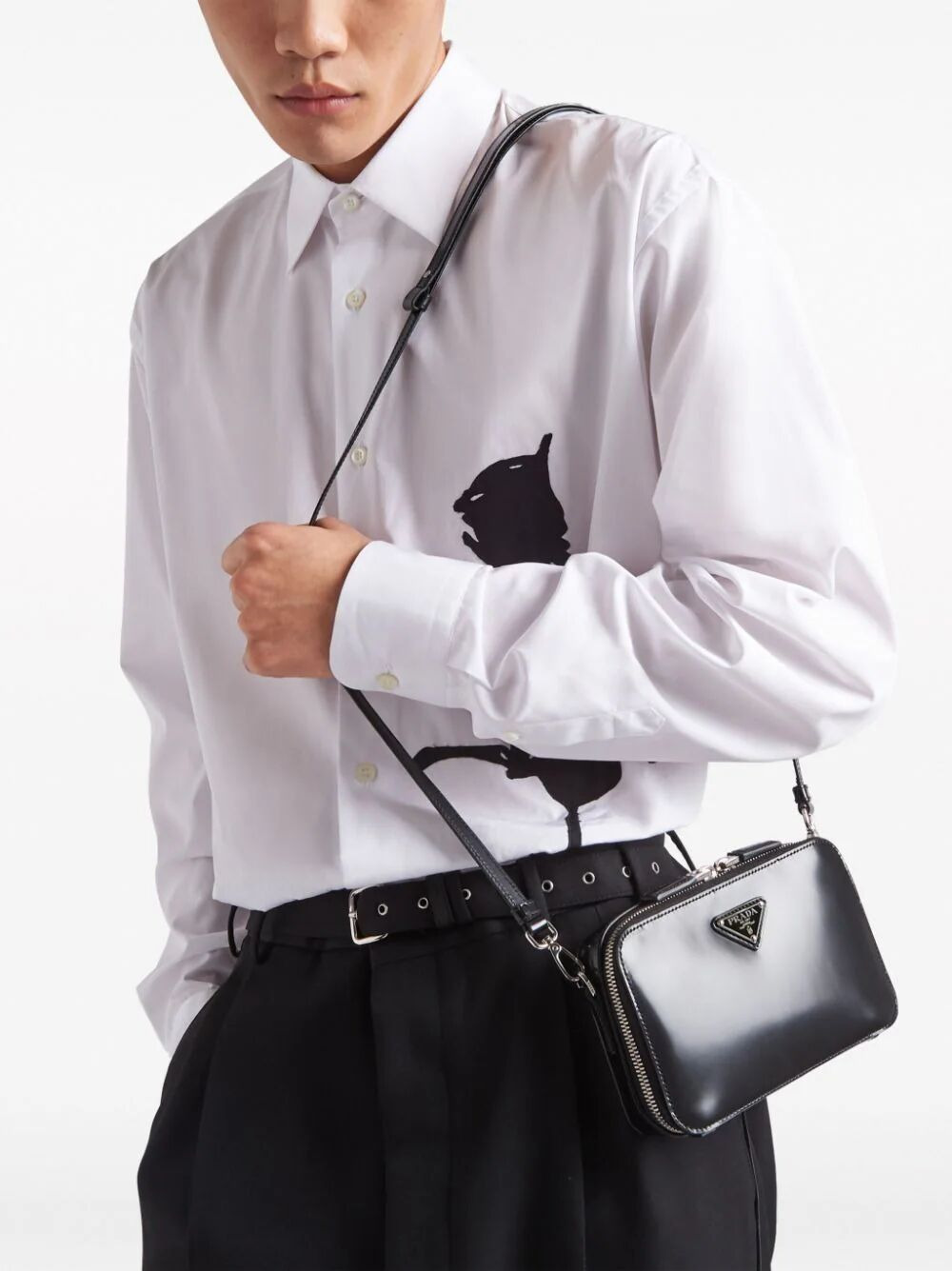 Prada Men Borsa A Tracolla Brique - 3