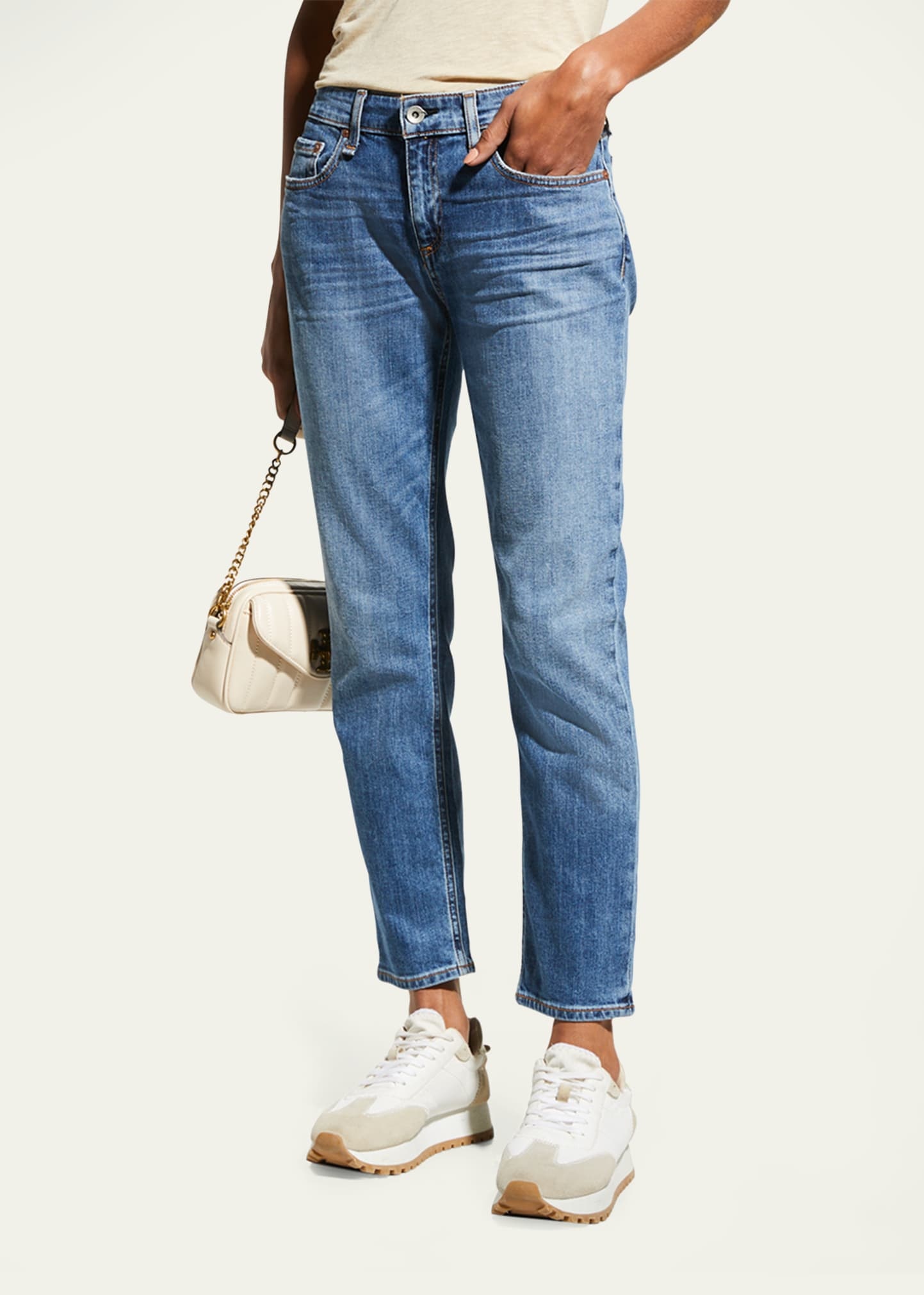 Dre Low-Rise Slim Boyfriend Ankle Jeans - 4