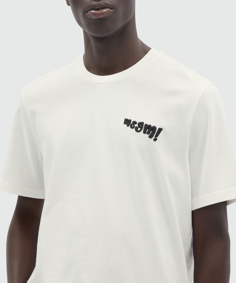 White jersey T-Shirt with embroidered logo 5