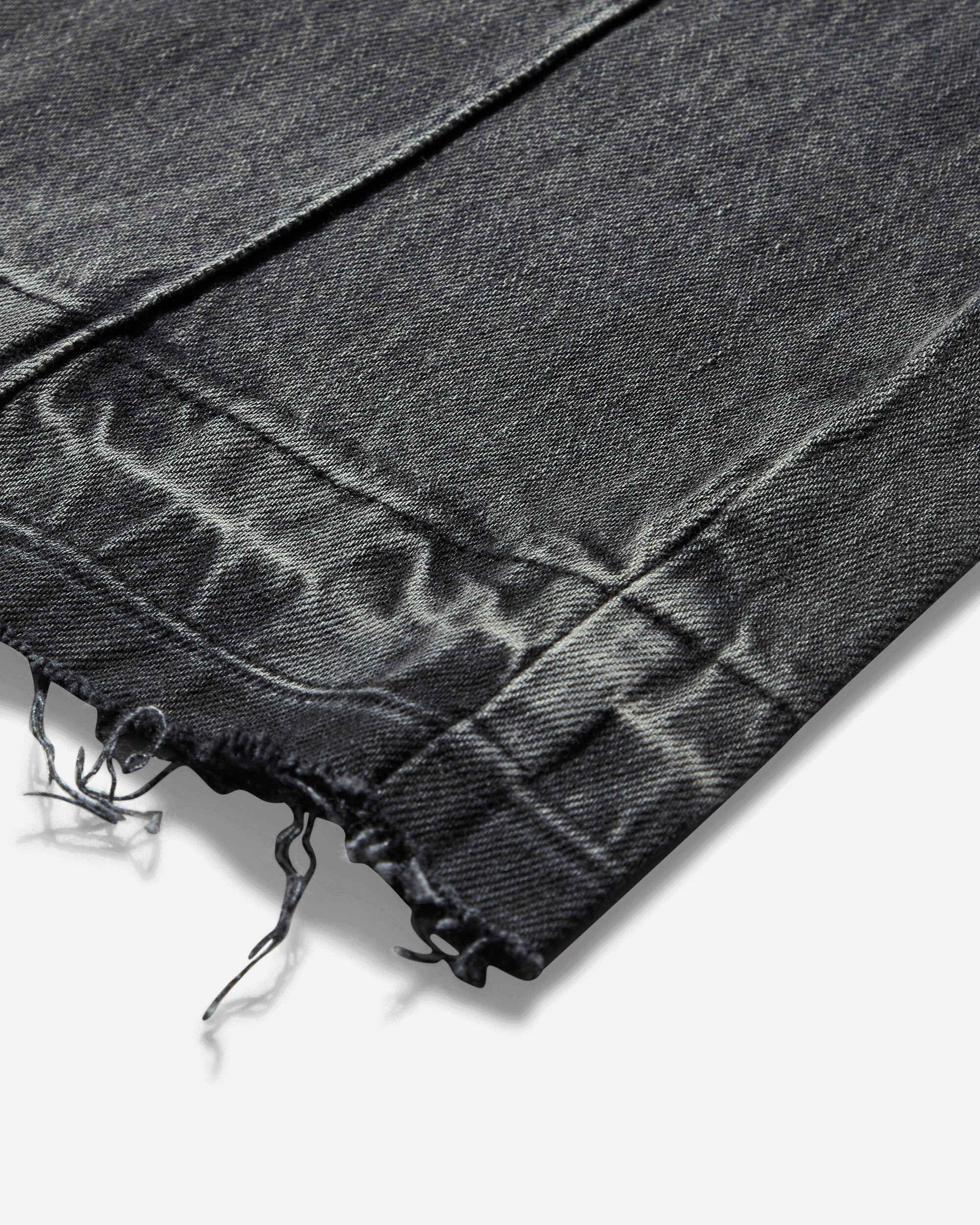 Women's Flare Denim Pants Used Sanded Black Wash - 4