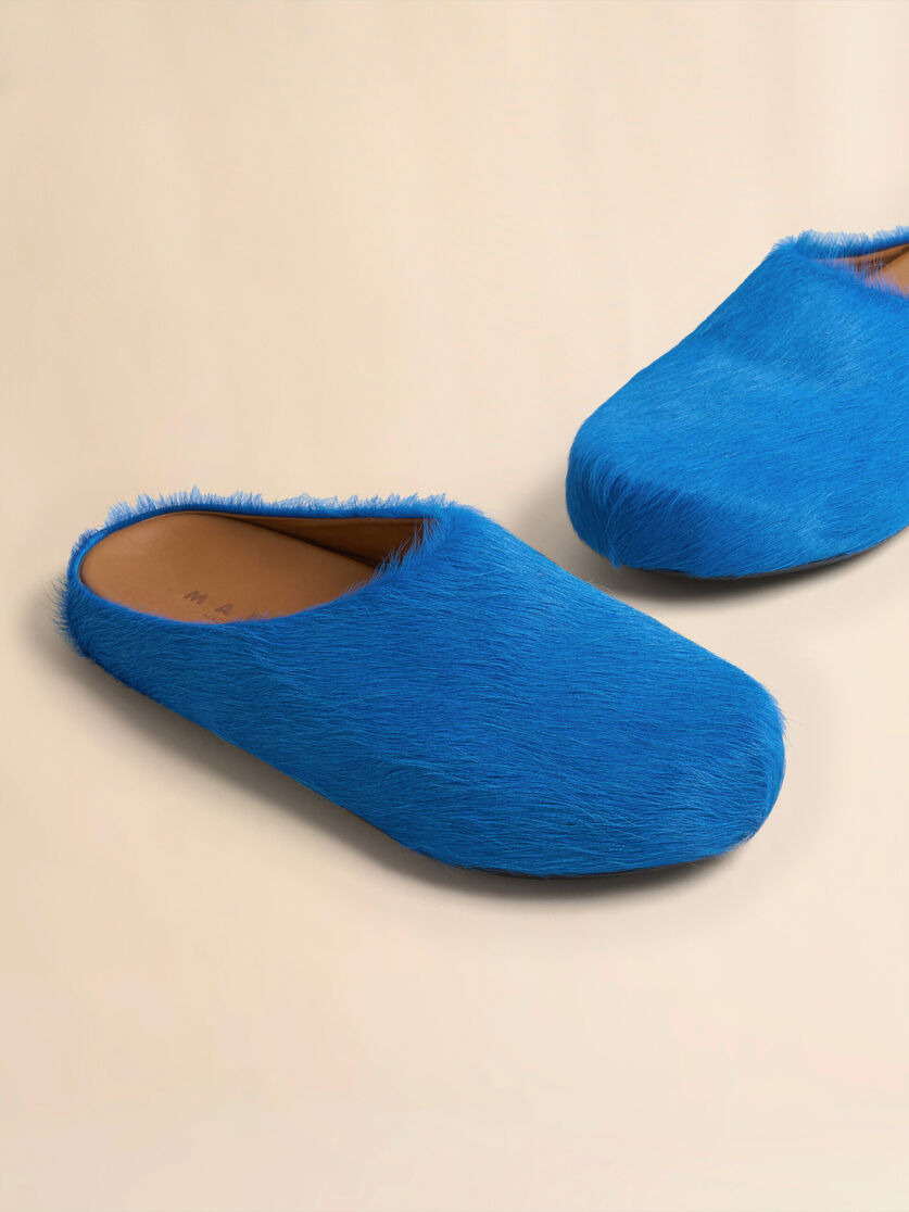 BLUE LONG-HAIR CALFSKIN FUSSBETT SABOT - 5