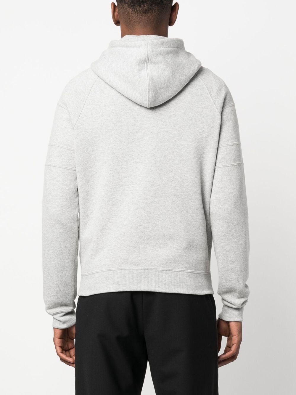embroidered-logo cotton hoodie - 4