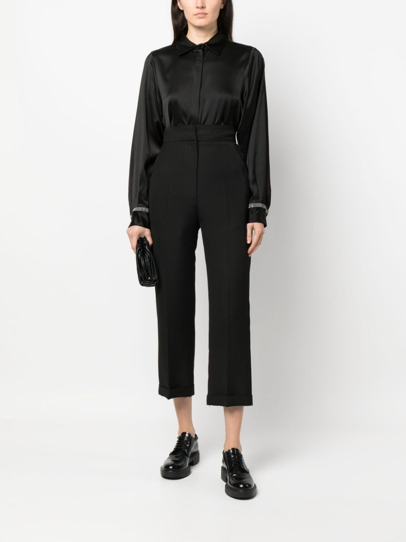 FABIANA FILIPPI bead-detail satin-weave shirt outlook