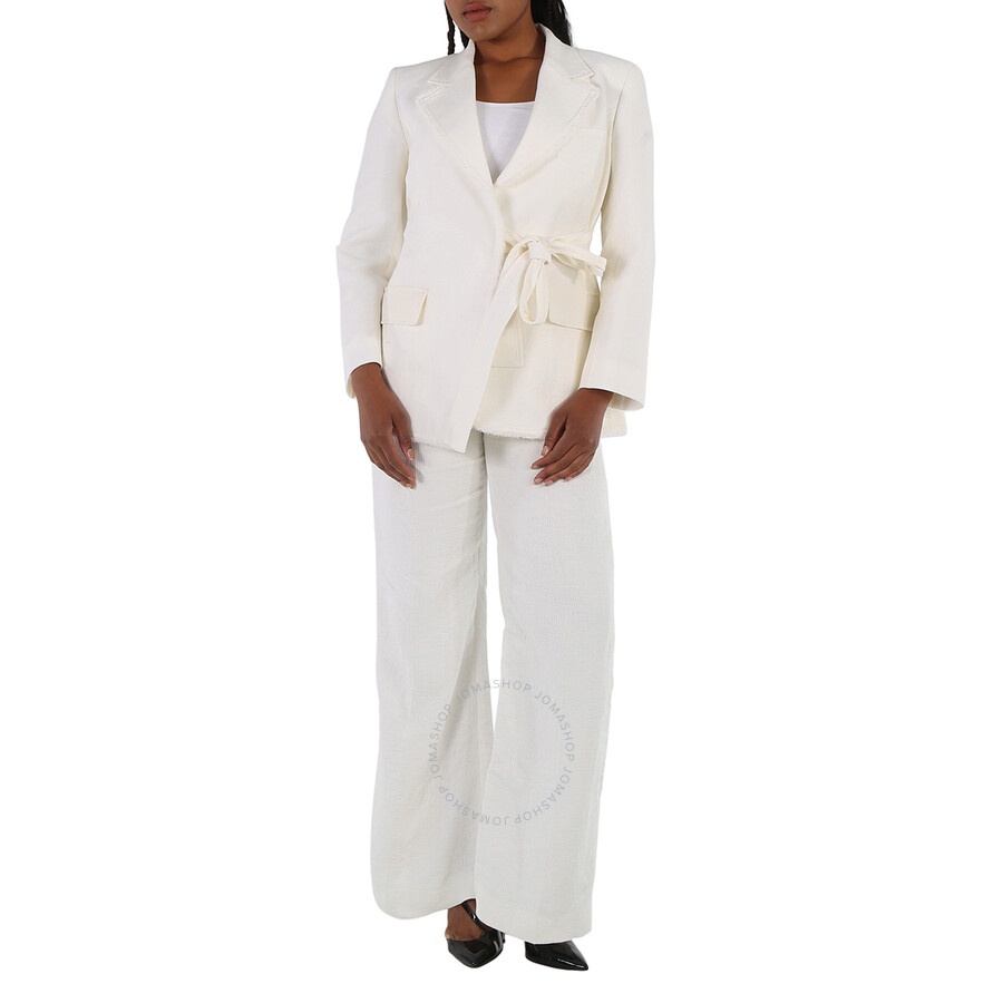 Chloe Ladies Iconic Milk Double-Breasted Belted Blazer Jacket - 6
