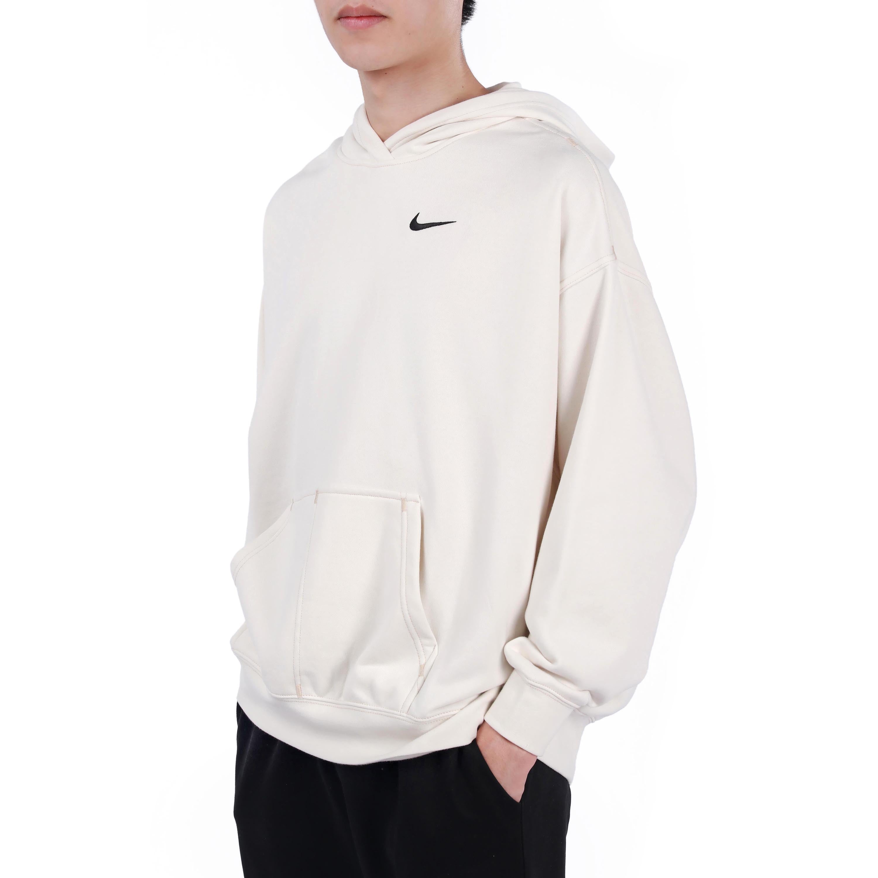 (WMNS) Nike Embroidered Logo Loose Hoodie Autumn White DM6202-030 - 4