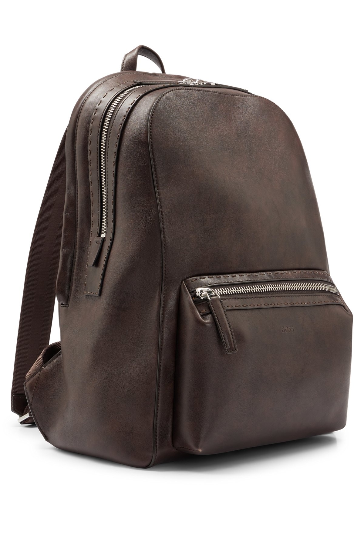 LEATHER BACKPACK WITH EMBOSSED LOGO - 6