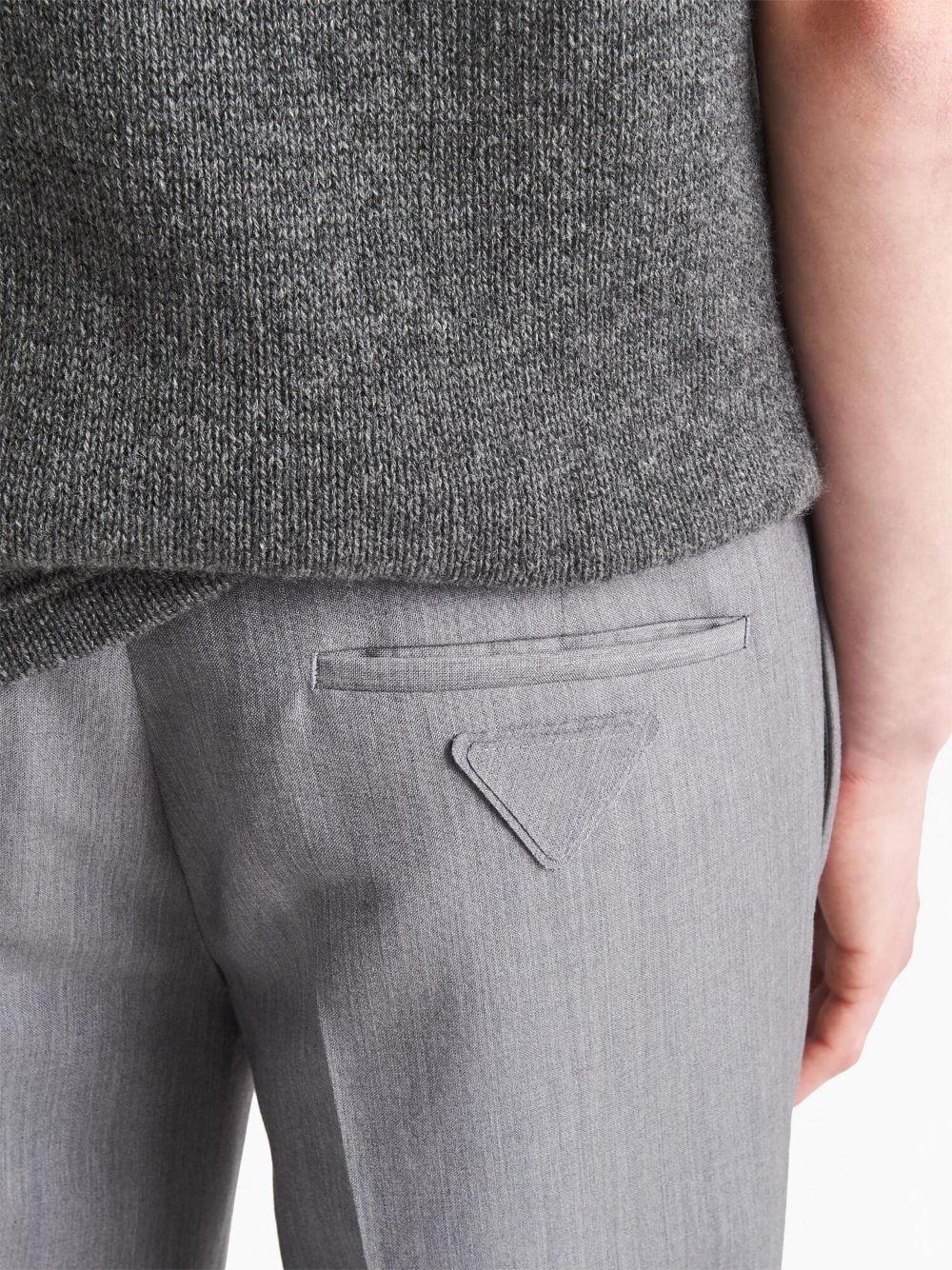 triangle-logo mohair tailored trousers - 5