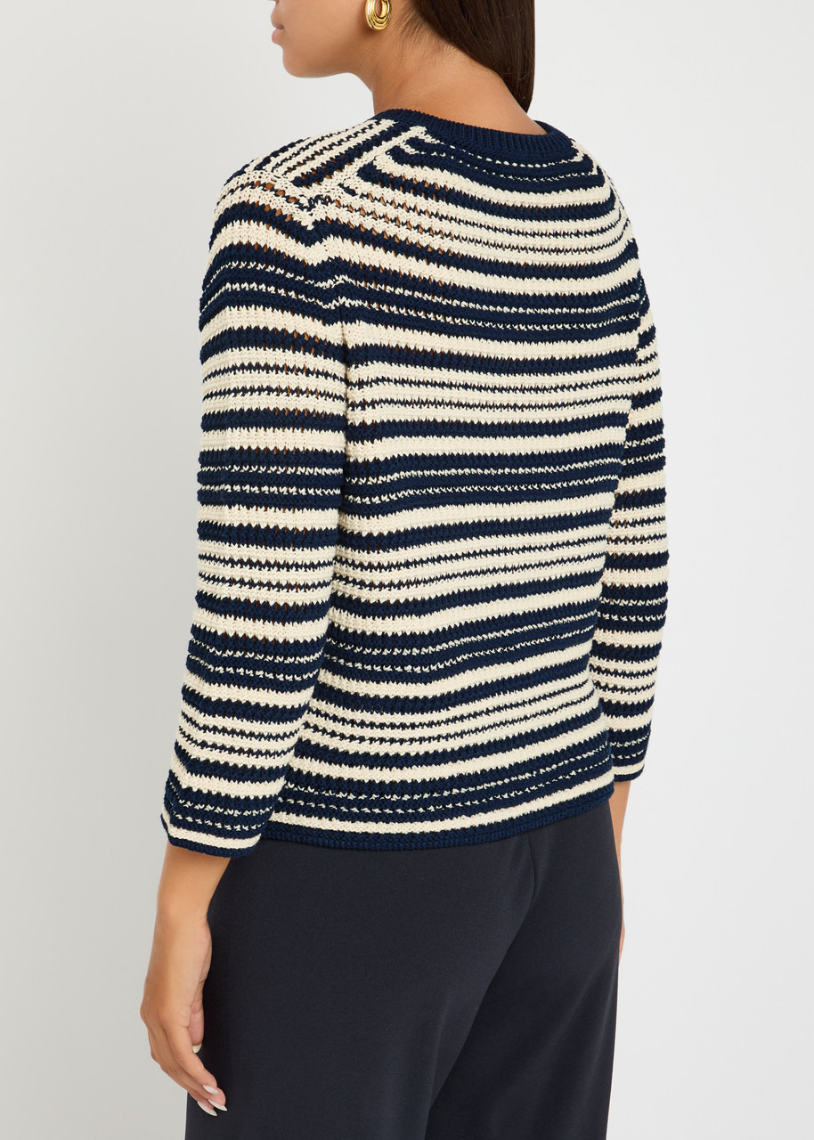 Vince Striped Cotton-knit Cardigan - 3