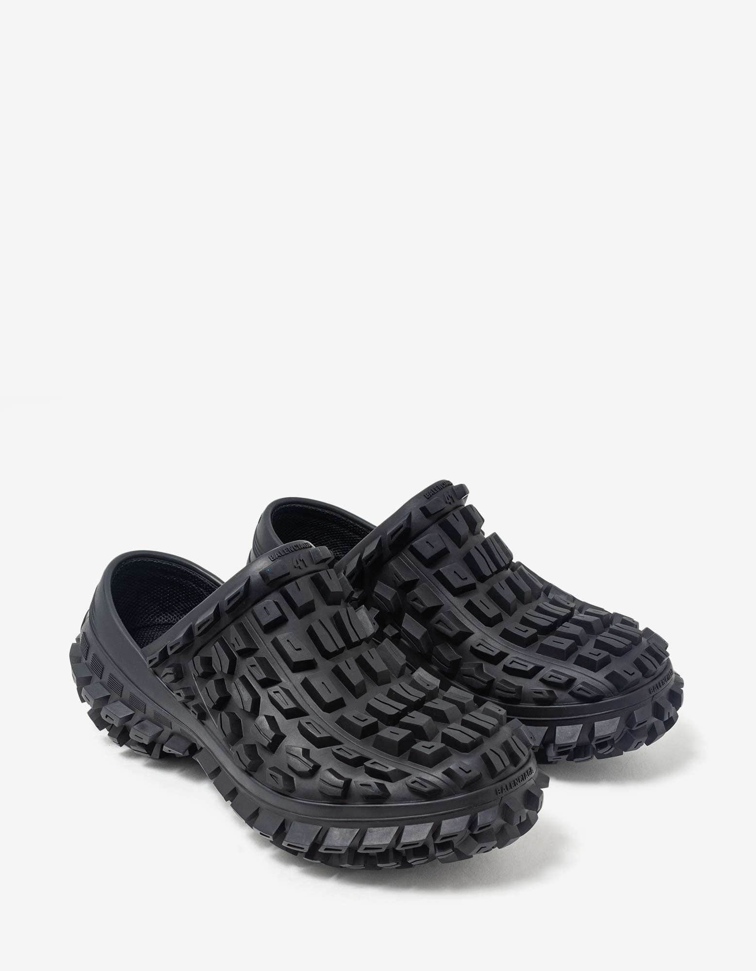 BALENCIAGA Black Bouncer Clogs | zoofashions | REVERSIBLE