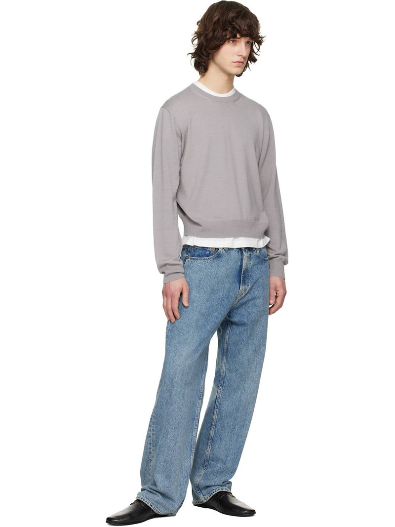 Tonywack Gray Extrafine Wool Crew Neck Knit Sweater outlook