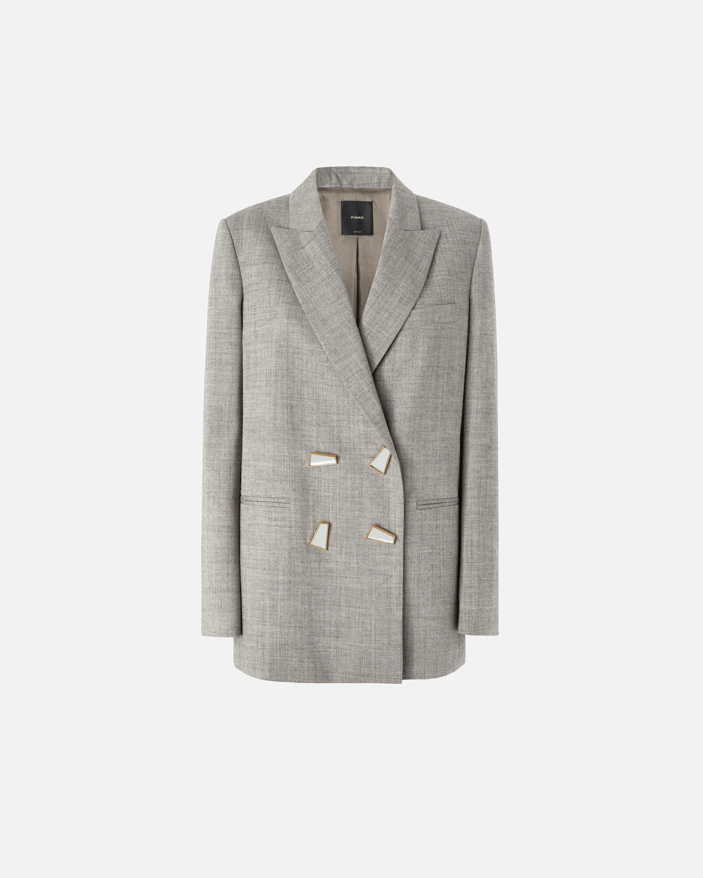 COOL WOOL BLAZER WITH GEOMETRIC BUTTONS - 1