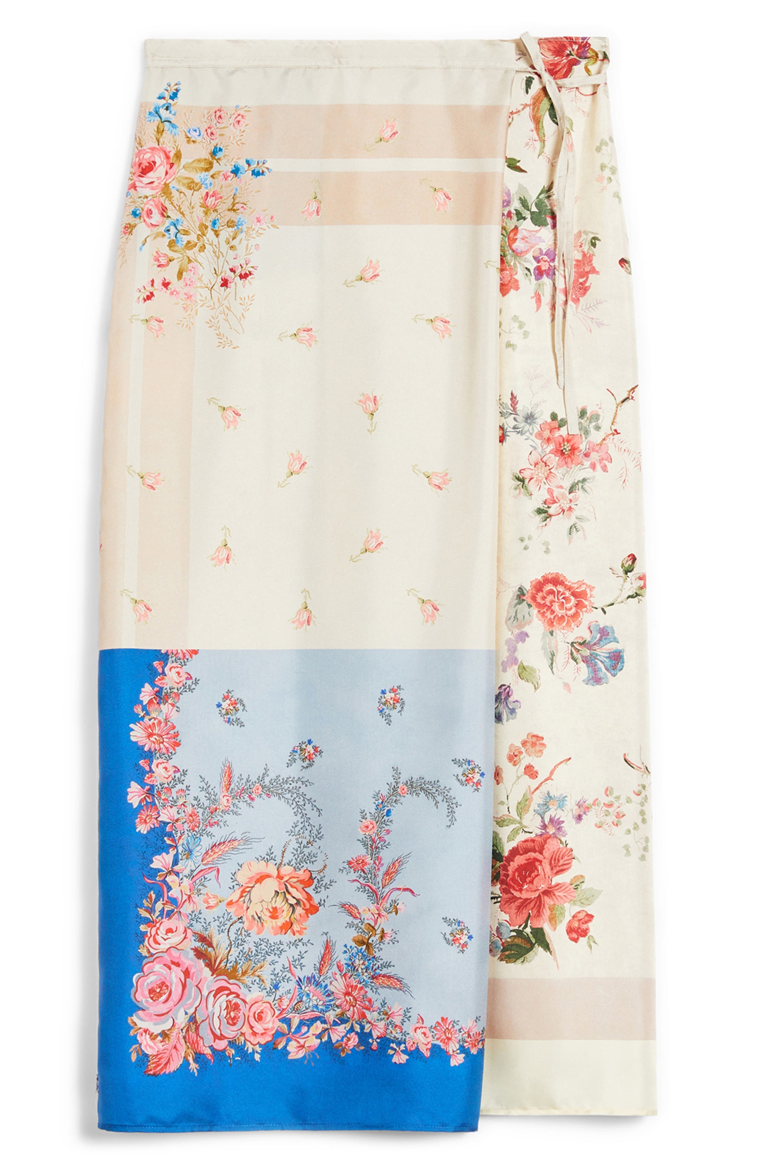 Weekend Max Mara Peggi Mix Print Silk Wrap Skirt in Ivory at Nordstrom - 3