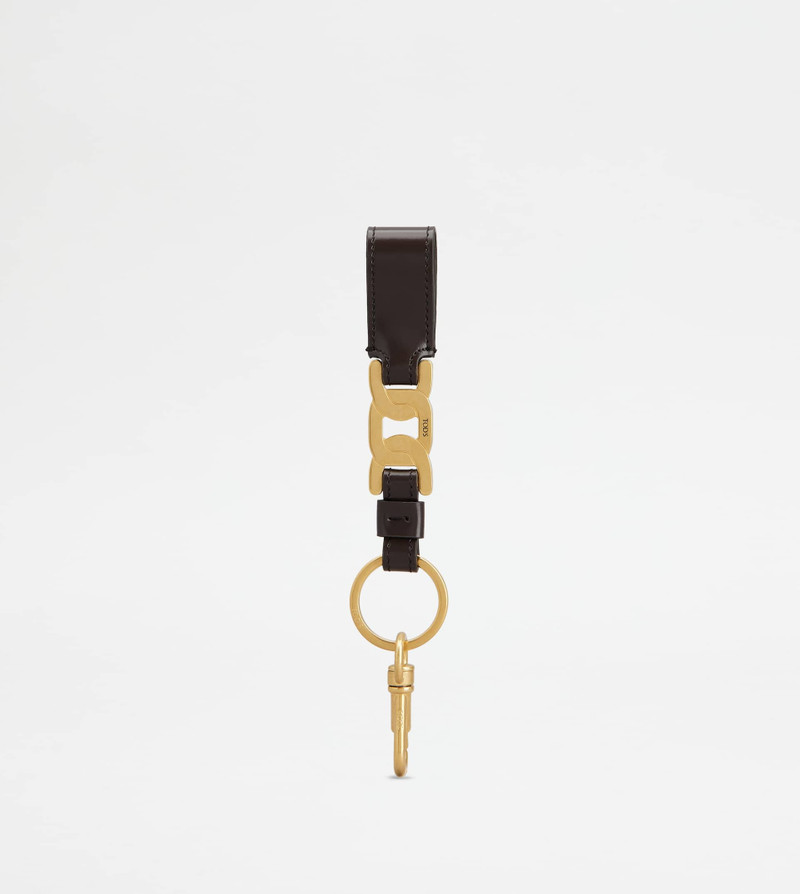 KATE KEY HOLDER IN LEATHER - BROWN 1
