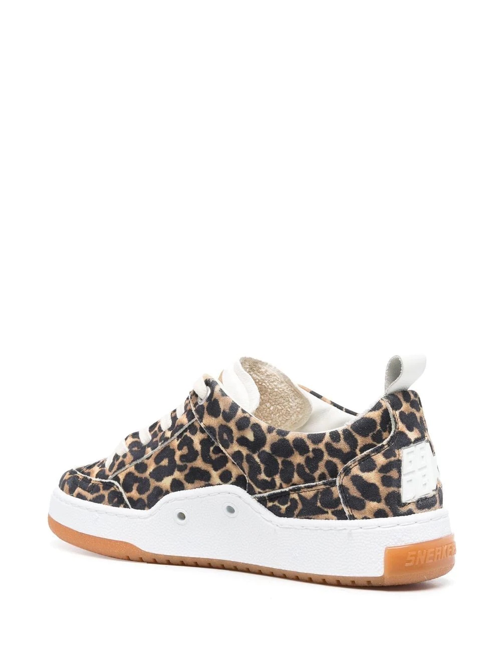 leather leopard-print sneakers - 3