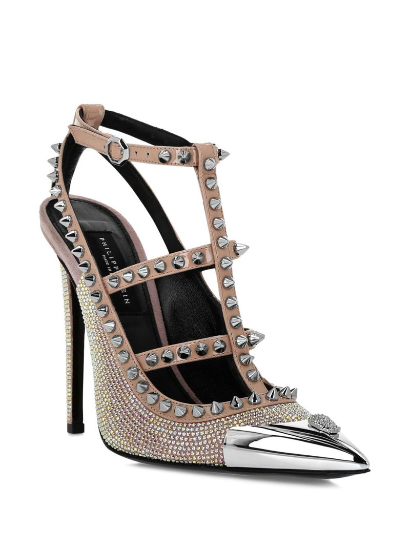 PHILIPP PLEIN 120mm skull-embellished leather sandals outlook