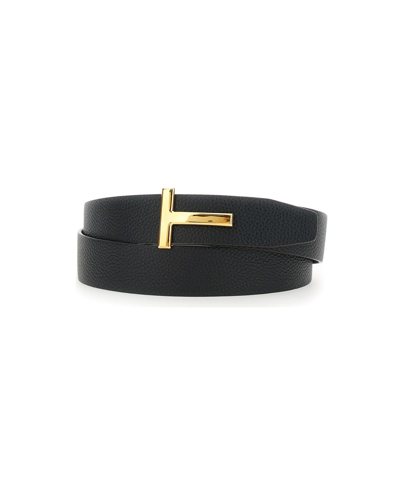 Bordeaux Belt With T Buckle Closure In Grained Leather Man - 3