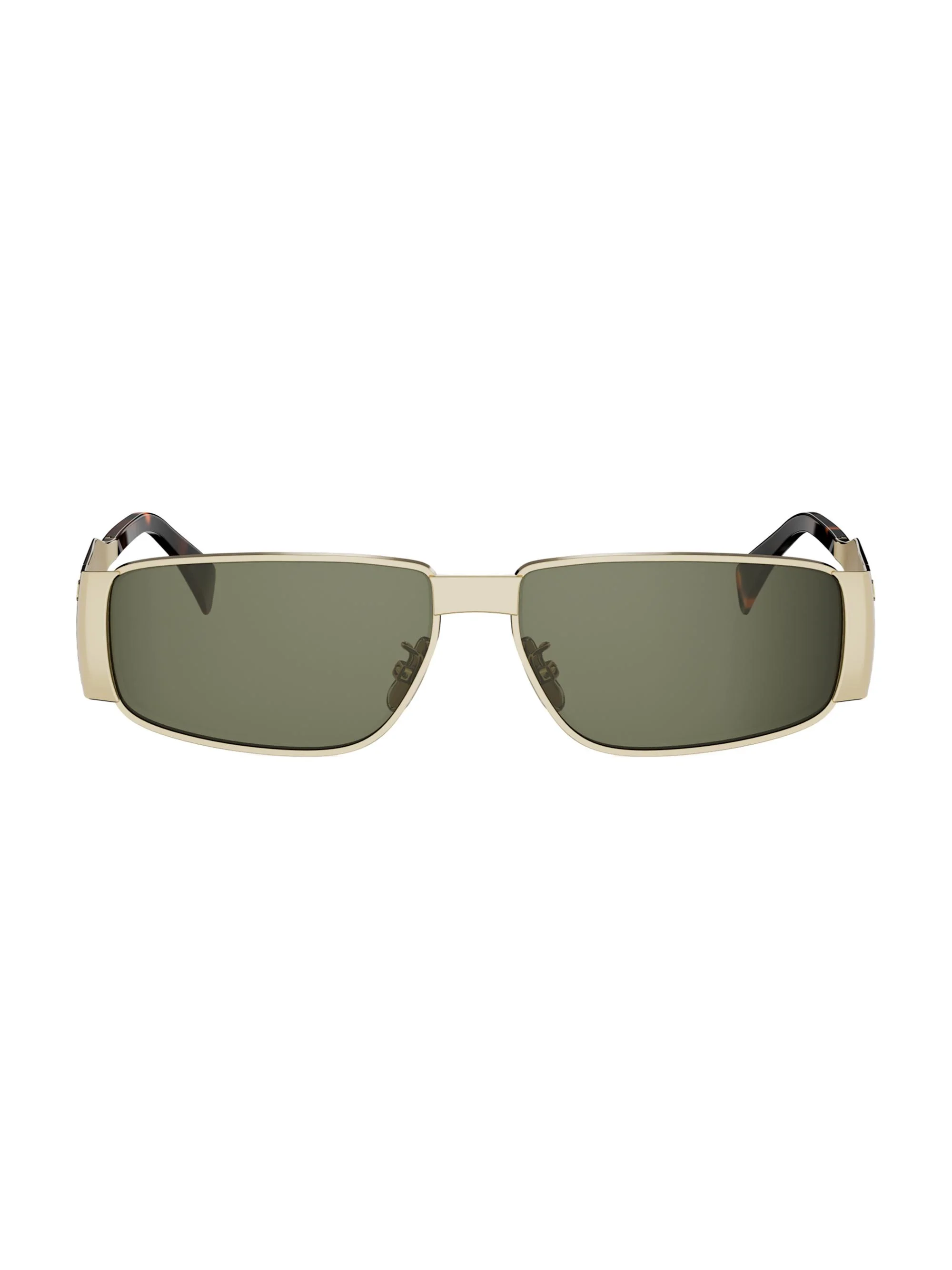 Men's Metal Triomphe 59MM Rectangular Sunglasses - Shiny Endura Gold And Green - 1