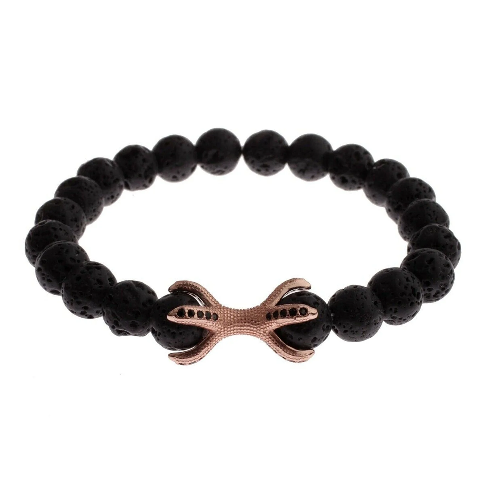 Bracelet - Rose Gold Talon Pave & Lava Stone - 1
