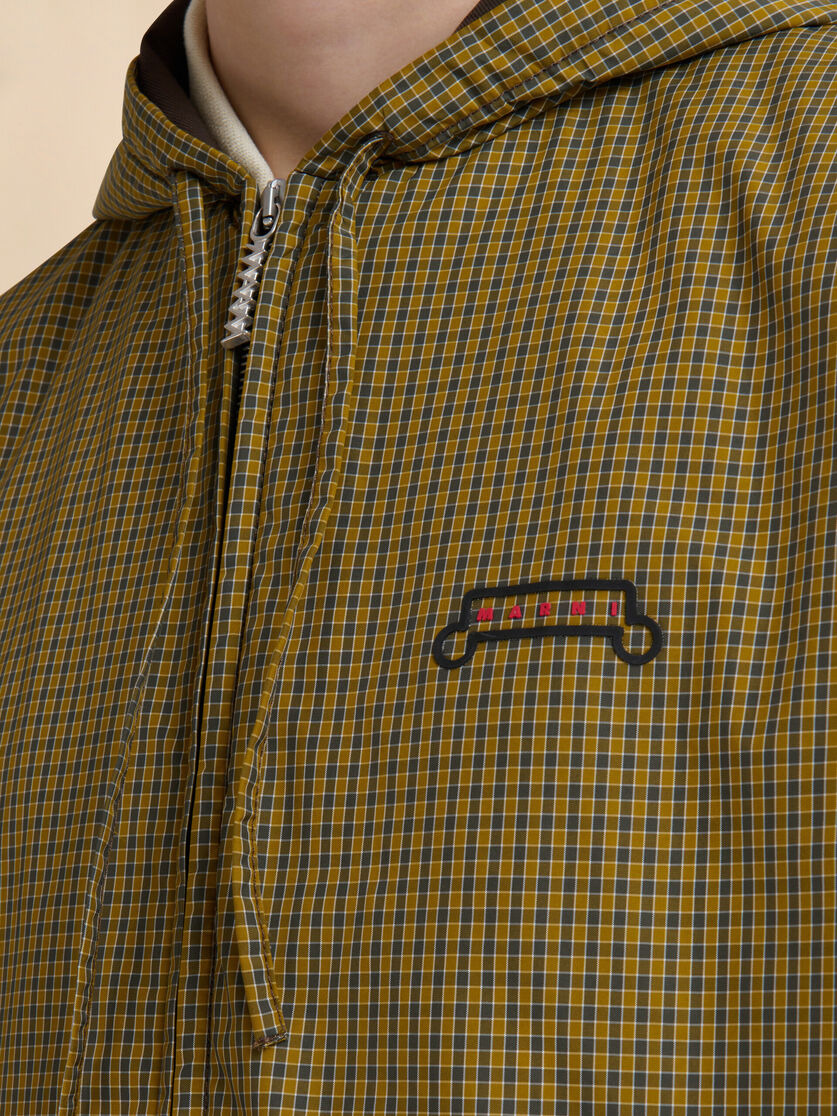 YELLOW AND BLACK CHECKED NYLON JACKET WITH TRUNKAROO LOGO - 5