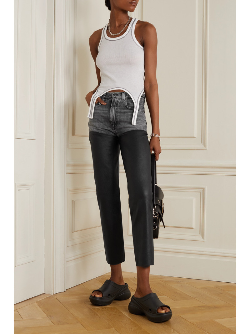 R13 Courtney Chaps Denim And Leather Slim-leg Jeans outlook